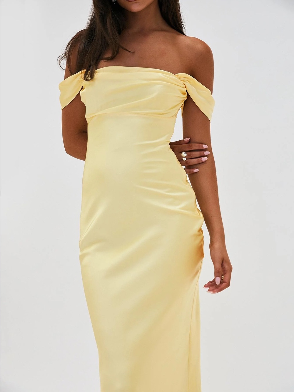 Princess Polly Light Yellow Cowl Strap Maxi Dress